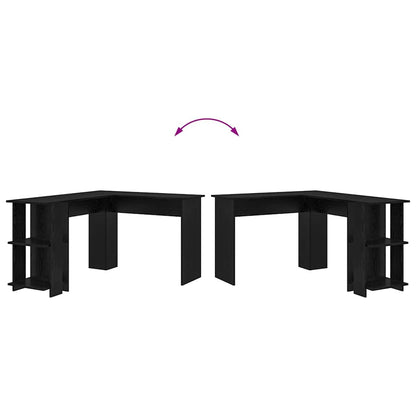 Corner Desk Black Oak Engineered Wood 140 x 113.5 x 75 cm