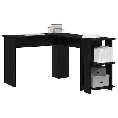 Corner Desk Black Oak Engineered Wood 140 x 113.5 x 75 cm