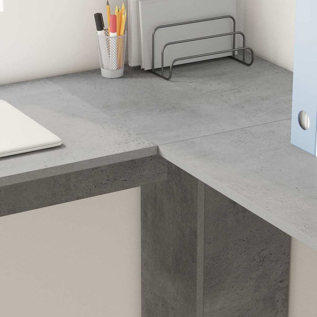 Corner Desk Concrete Grey Engineered Wood 140 x 113.5 x 75 cm