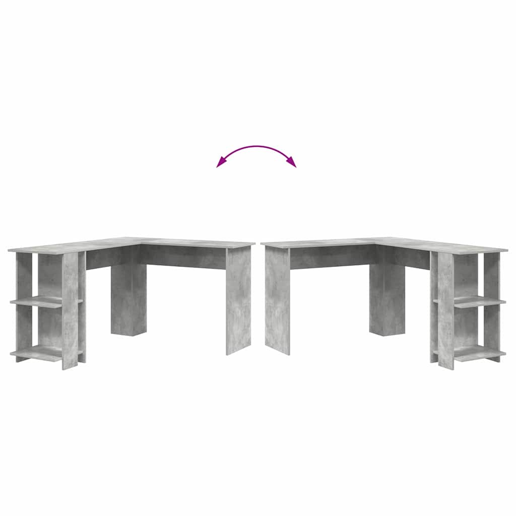 Corner Desk Concrete Grey Engineered Wood 140 x 113.5 x 75 cm