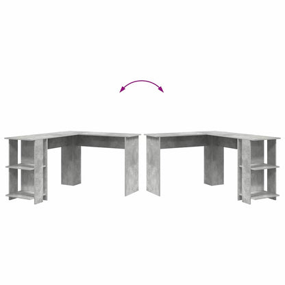 Corner Desk Concrete Grey Engineered Wood 140 x 113.5 x 75 cm
