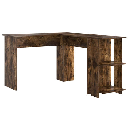 Corner Desk Smoked Oak 140 x 113.5 x 75 cm Engineered Wood