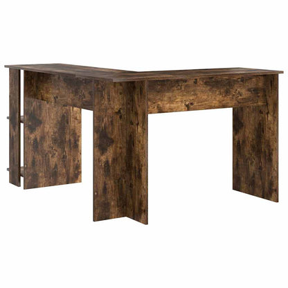 Corner Desk Smoked Oak 140 x 113.5 x 75 cm Engineered Wood