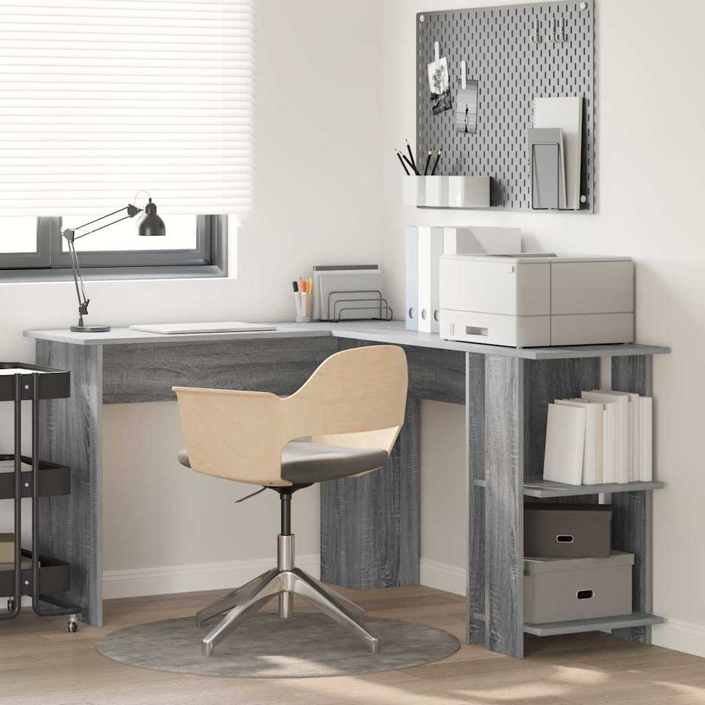 Corner Desk Grey Sonoma 140 x 113.5 x 75 cm Engineered Wood