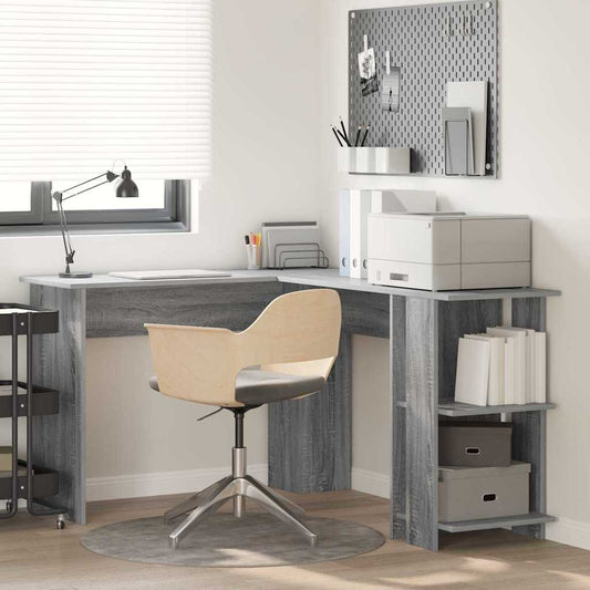 Corner Desk Grey Sonoma Engineered Wood 140 x 113.5 x 75 cm