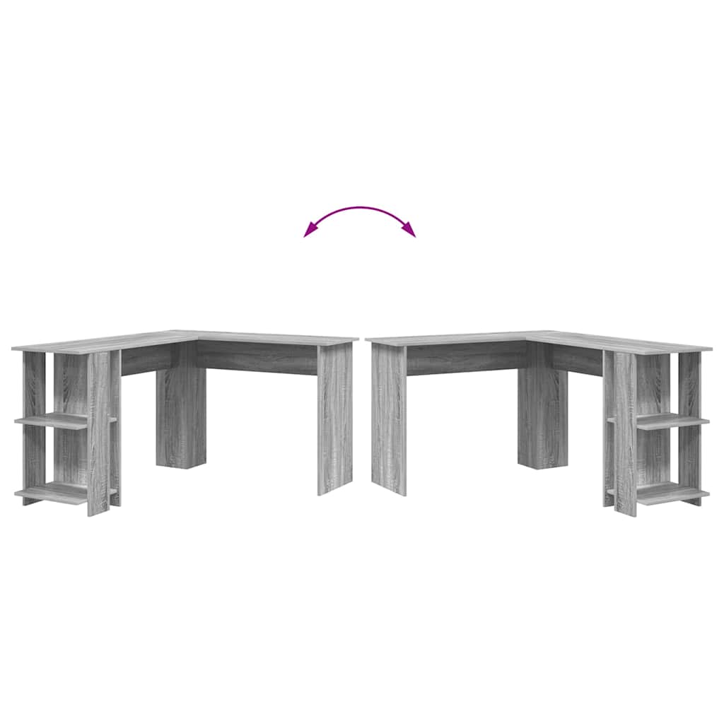 Corner Desk Grey Sonoma Engineered Wood 140 x 113.5 x 75 cm