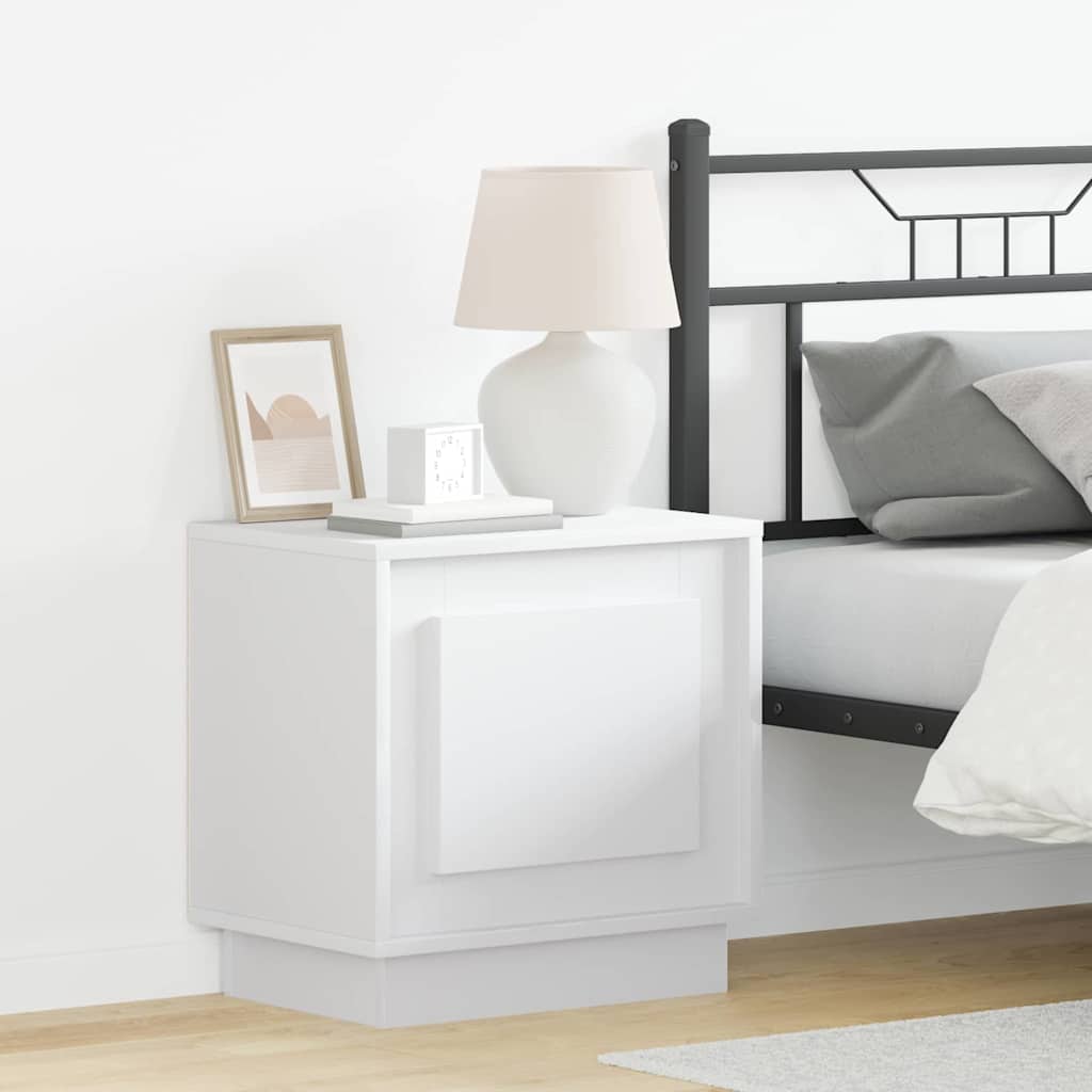 Bedside Cabinet White 44 x 34.5 x 45 cm Engineered Wood