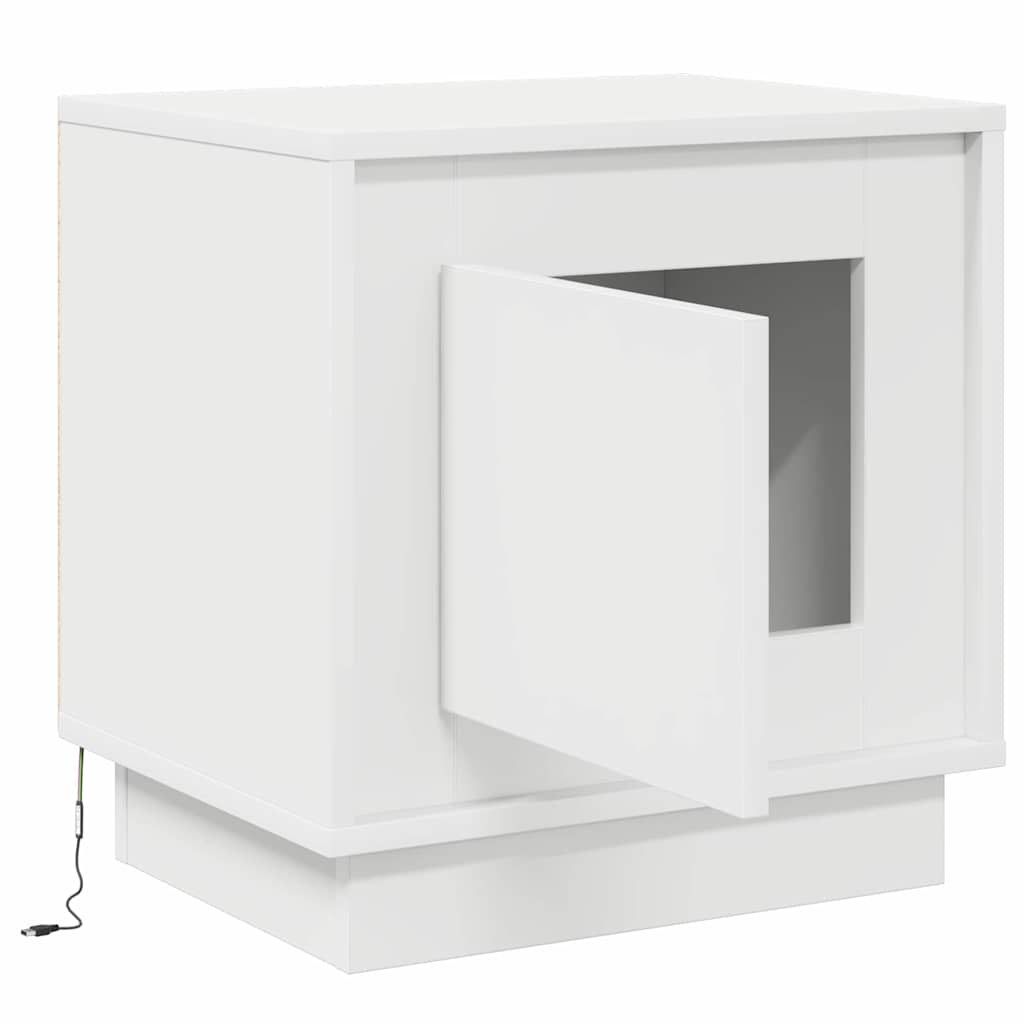 Bedside Cabinet White 44 x 34.5 x 45 cm Engineered Wood