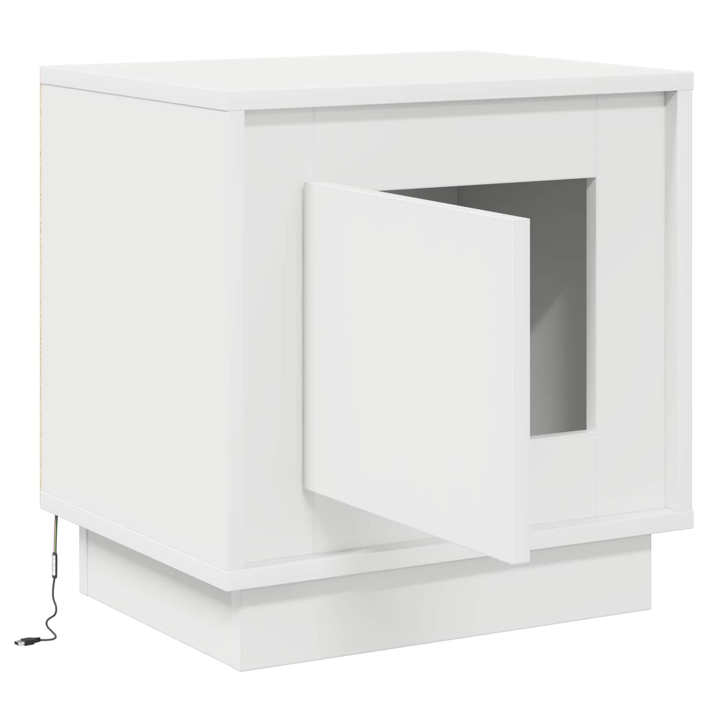 Bedside Cabinet White 44 x 34.5 x 45 cm Engineered Wood