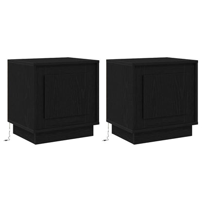 Bedside Cabinet 2 pcs Black 44 x 34.5 x 45 cm Engineered Wood