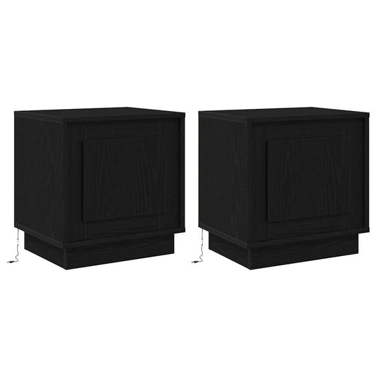 Bedside Cabinet 2 pcs Black 44 x 34.5 x 45 cm Engineered Wood