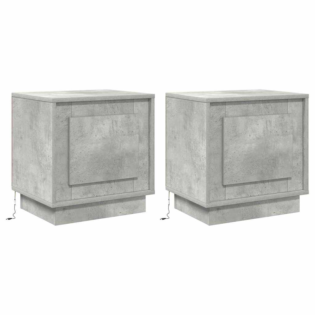 Bedside Cabinet 2 pcs Concrete Grey 44 x 34.5 x 45 cm