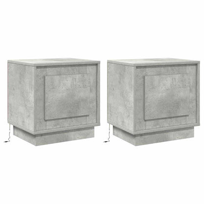 Bedside Cabinet 2 pcs Concrete Grey 44 x 34.5 x 45 cm
