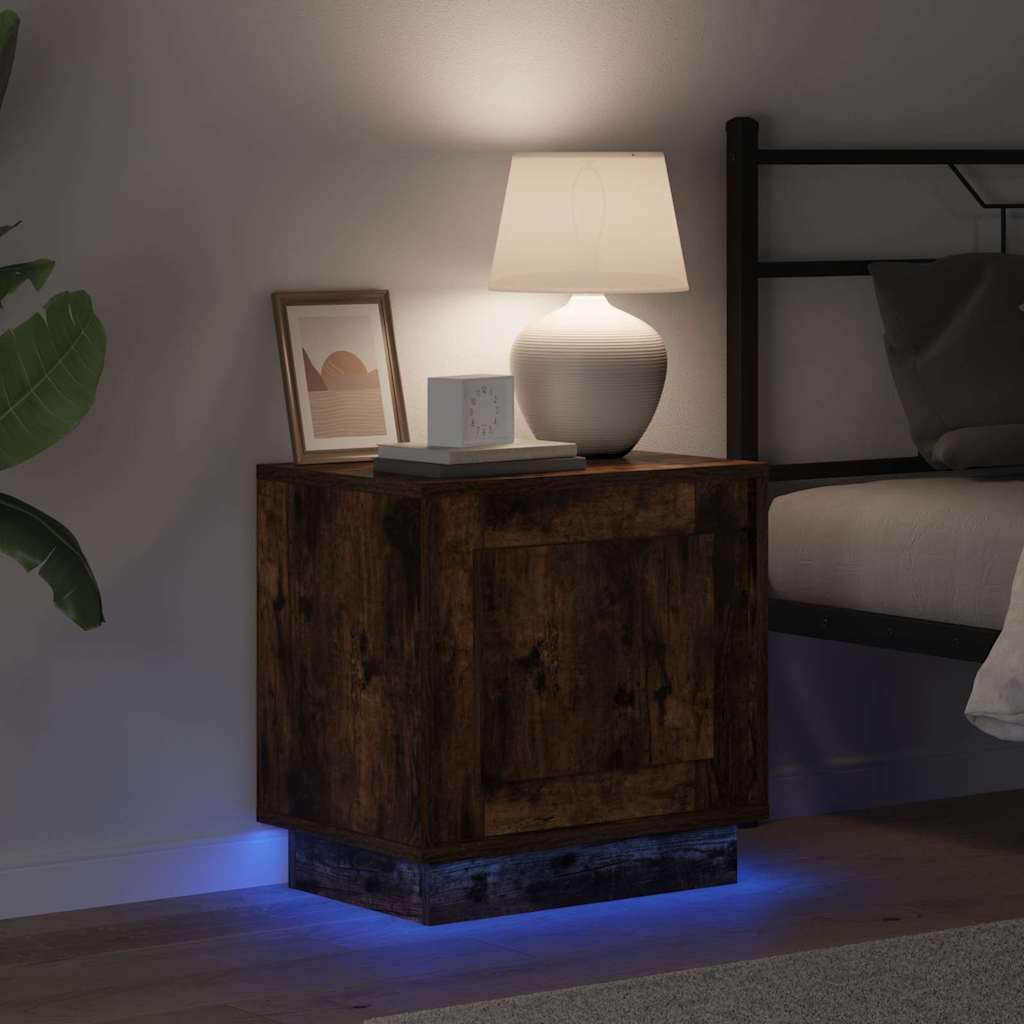 Bedside Cabinet Smoked Oak 44 x 34.5 x 45 cm Engineered Wood