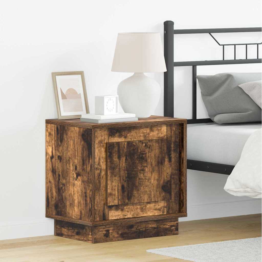 Bedside Cabinet Smoked Oak 44 x 34.5 x 45 cm Engineered Wood