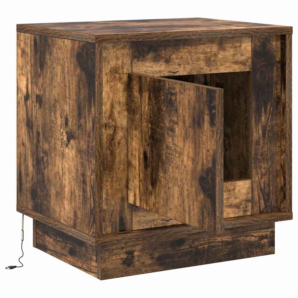 Bedside Cabinet Smoked Oak 44 x 34.5 x 45 cm Engineered Wood