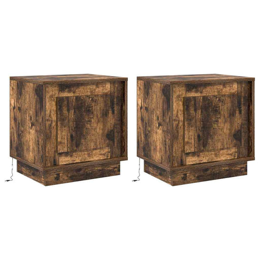 Bedside Cabinet 2 pcs Smoked Oak 44 x 34.5 x 45 cm