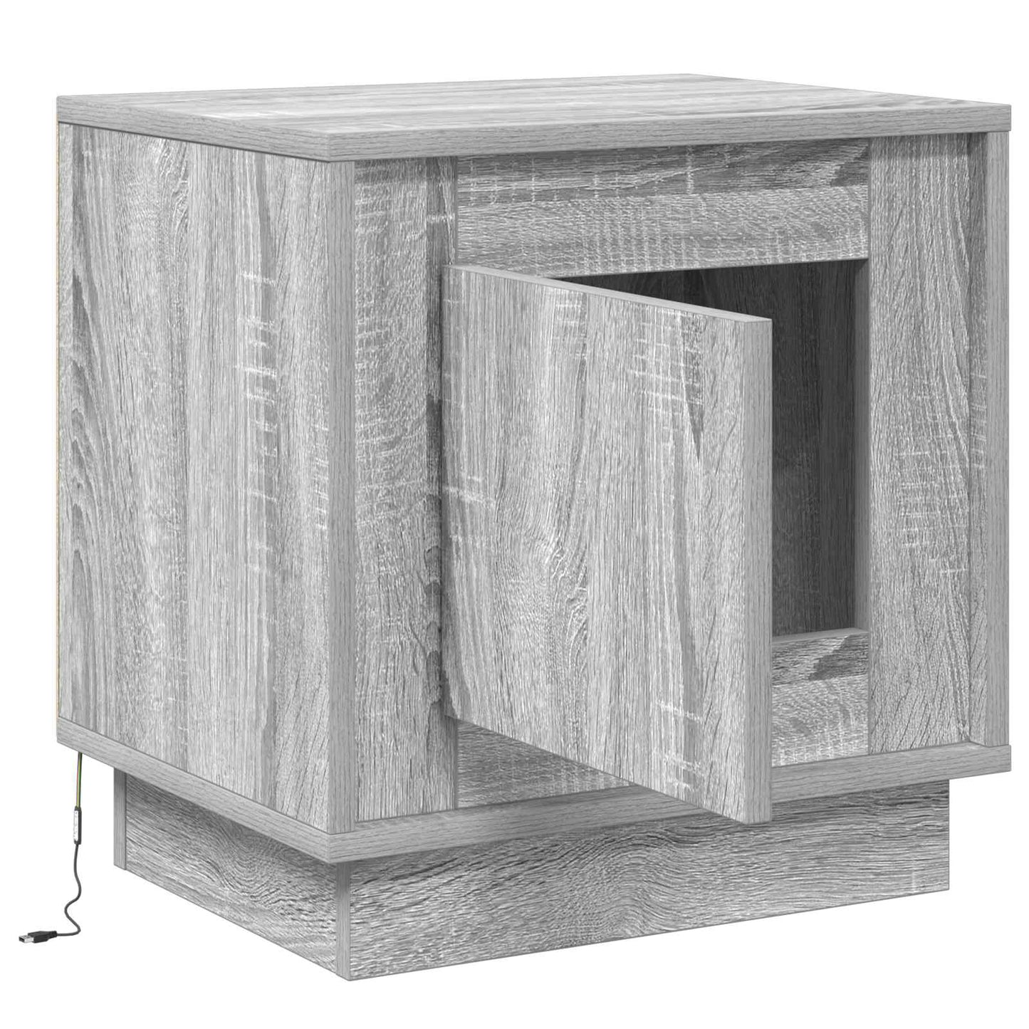 Bedside Cabinet Grey 44 x 34.5 x 45 cm Engineered Wood