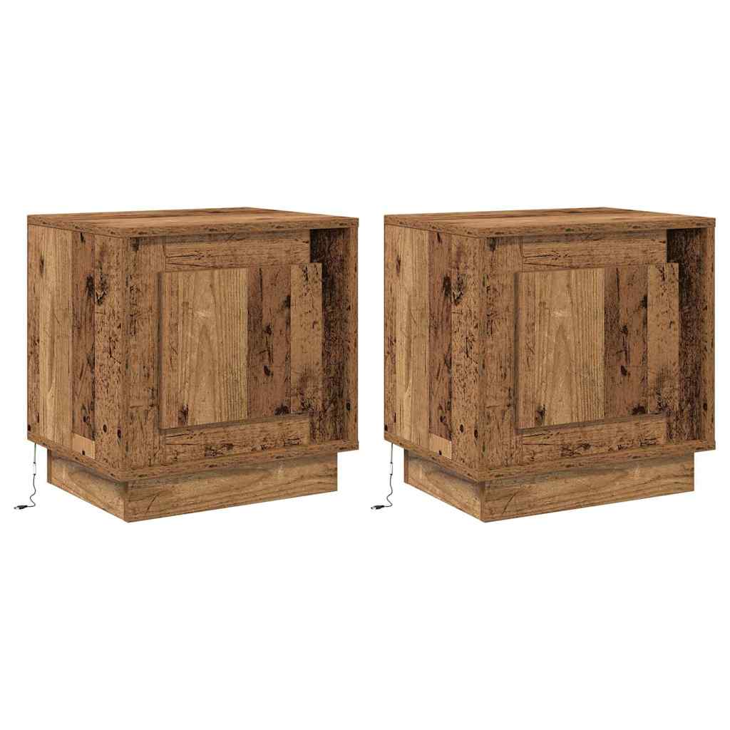 Bedside Cabinet 2 pcs Old Wood 44 x 34.5 x 45 cm