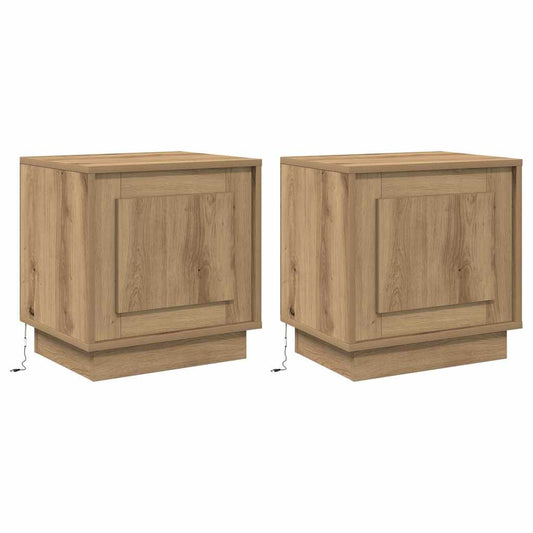Bedside Cabinet 2 pcs Artisan Oak 44 x 34.5 x 45 cm