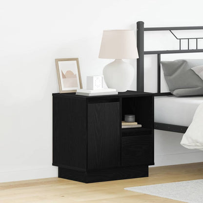 Bedside Cabinet with Drawer 2 pcs Black Oak 50 x 34.5 x 50 cm
