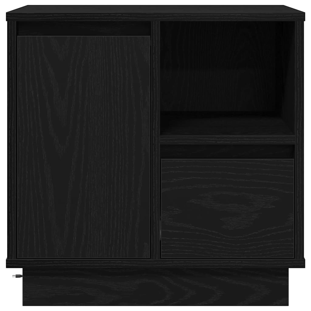 Bedside Cabinet with Drawer 2 pcs Black Oak 50 x 34.5 x 50 cm
