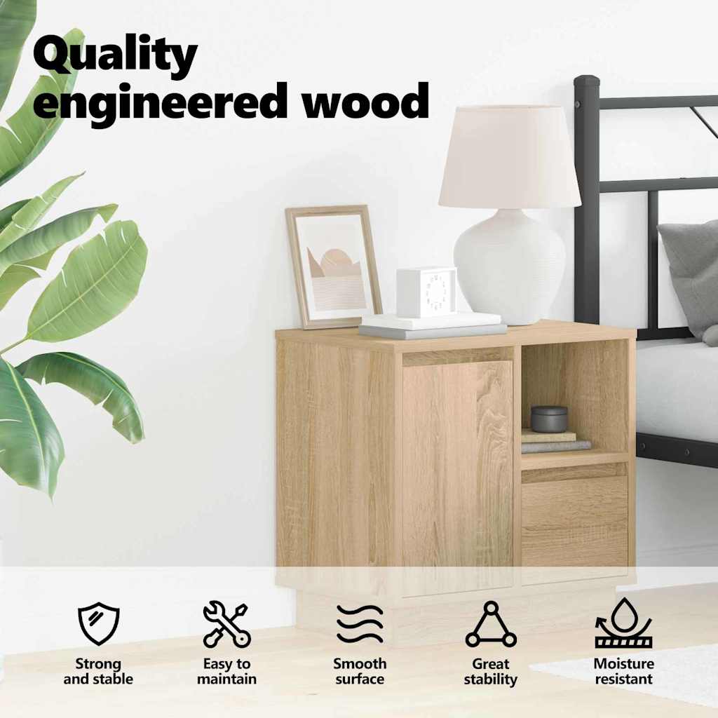 Bedside Cabinet Sonoma Oak 50 x 34.5 x 50 cm Engineered wood