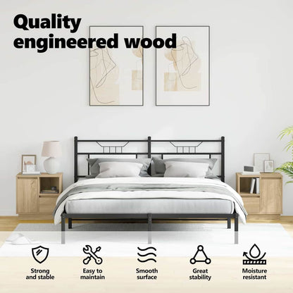 Bedside Cabinet with Drawer 2 pcs Sonoma Oak 50 x 34.5 x 50 cm