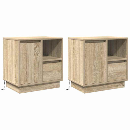 Bedside Cabinet with Drawer 2 pcs Sonoma Oak 50 x 34.5 x 50 cm