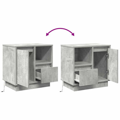 Bedside Cabinet Concrete Grey 50 x 34.5 x 50 cm Engineered wood