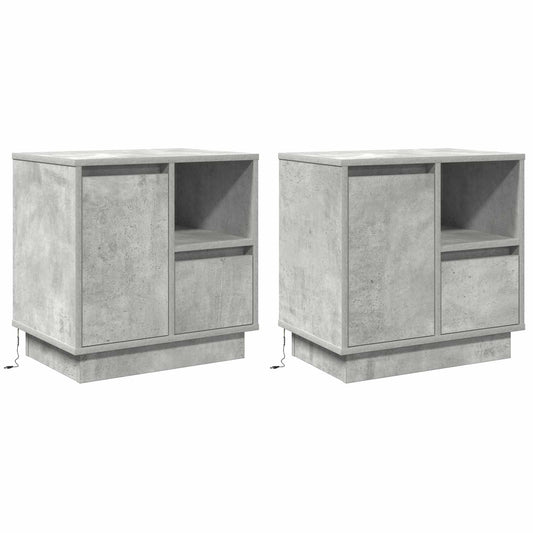 Bedside Cabinet 2 pcs Concrete Grey 50 x 34.5 x 50 cm