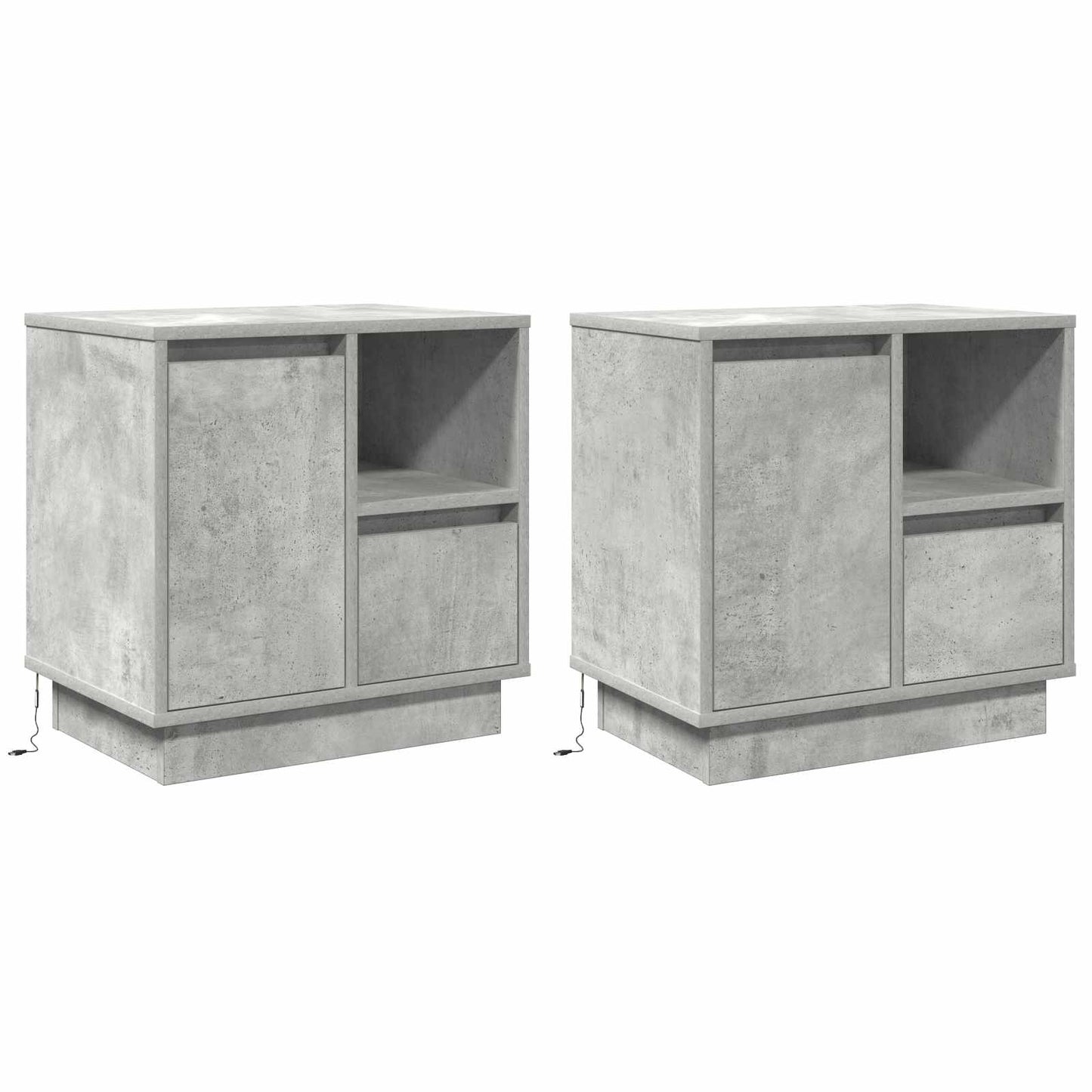 Bedside Cabinet 2 pcs Concrete Grey 50 x 34.5 x 50 cm