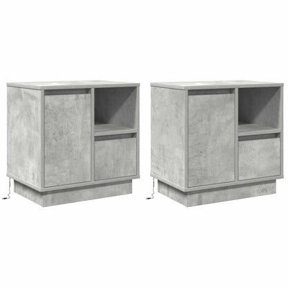 Bedside Cabinet 2 pcs Concrete Grey 50 x 34.5 x 50 cm