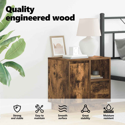 Bedside Cabinet Smoked Oak 50 x 34.5 x 50 cm Engineered wood