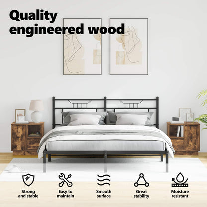 Bedside Cabinet with Drawer 2 pcs Smoked Oak 50 x 34.5 x 50 cm