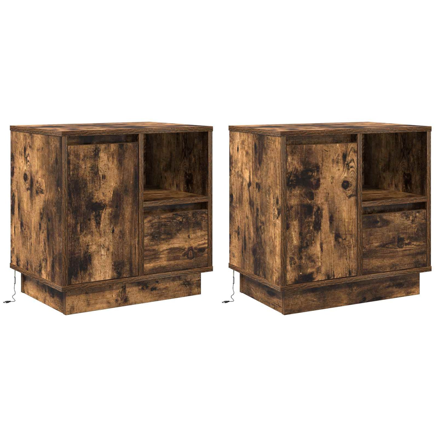 Bedside Cabinet 2 pcs Smoked Oak 50 x 34.5 x 50 cm