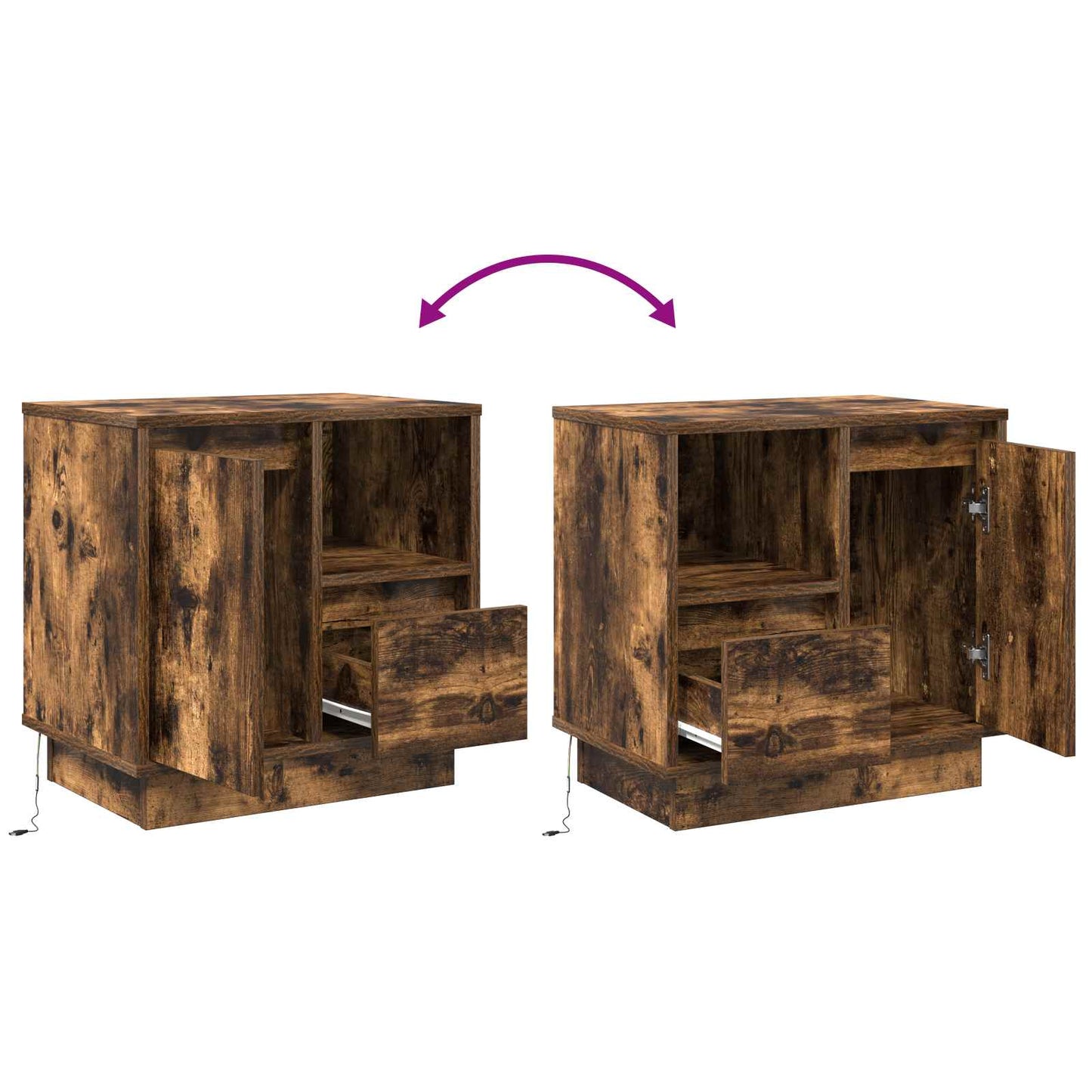 Bedside Cabinet 2 pcs Smoked Oak 50 x 34.5 x 50 cm