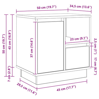 Bedside Cabinet 2 pcs Smoked Oak 50 x 34.5 x 50 cm