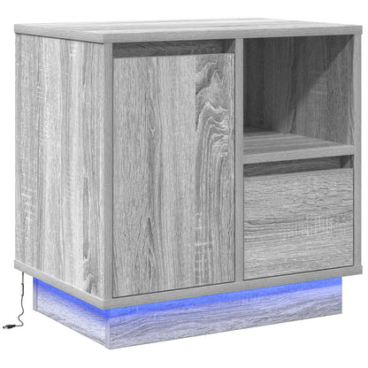 Bedside Cabinet Grey 50 x 34.5 x 50 cm Engineered wood