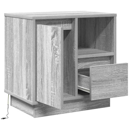 Bedside Cabinet Grey 50 x 34.5 x 50 cm Engineered wood