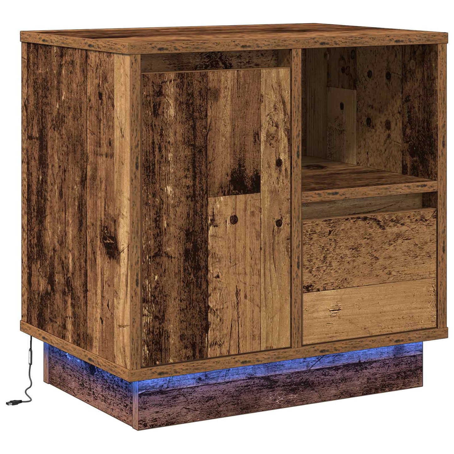 Bedside Cabinet Old Wood 50 x 34.5 x 50 cm Engineered wood