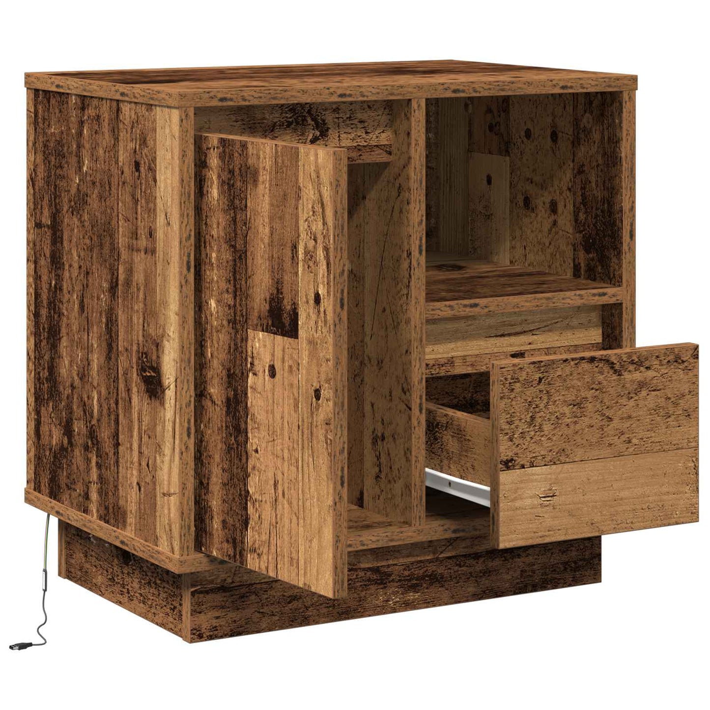 Bedside Cabinet Old Wood 50 x 34.5 x 50 cm Engineered wood