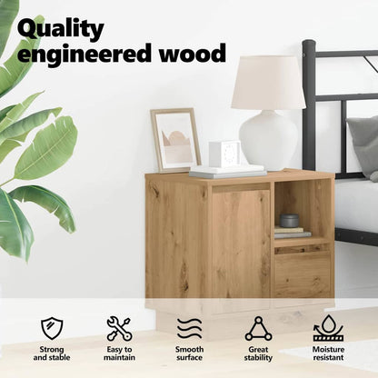 Bedside Cabinet Artisan Oak 50 x 34.5 x 50 cm Engineered wood
