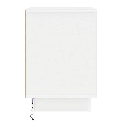 Bedside Cabinet White 39 x 34.5 x 50 cm Engineered wood