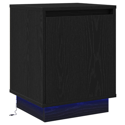 Bedside Cabinet Black Oak 39 x 34.5 x 50 cm Engineered wood