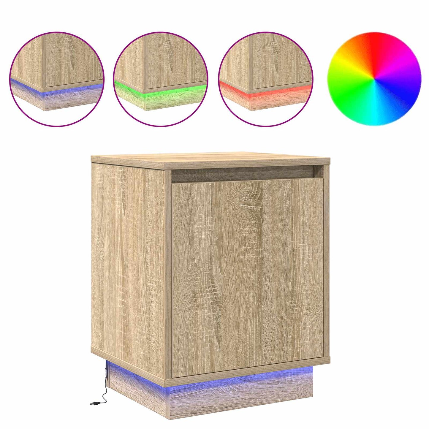 Bedside Cabinet Sonoma Oak 39 x 34.5 x 50 cm Engineered wood