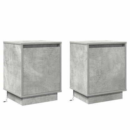 Bedside Cabinet 2 pcs Concrete Grey 39 x 34.5 x 50 cm