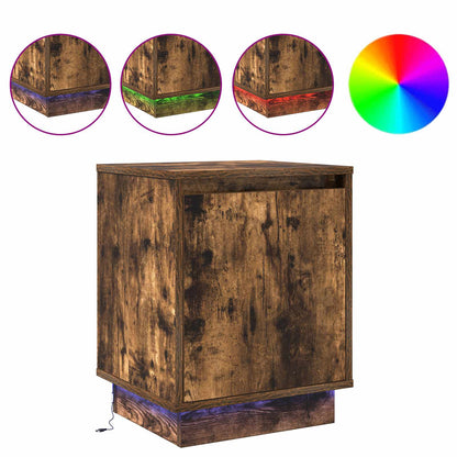 Bedside Cabinet Smoked Oak 39 x 34.5 x 50 cm Engineered wood