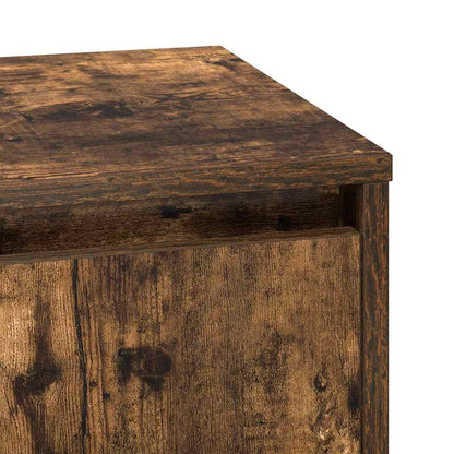 Bedside Cabinet with 2 pcs Smoked Oak 39 x 34.5 x 50 cm