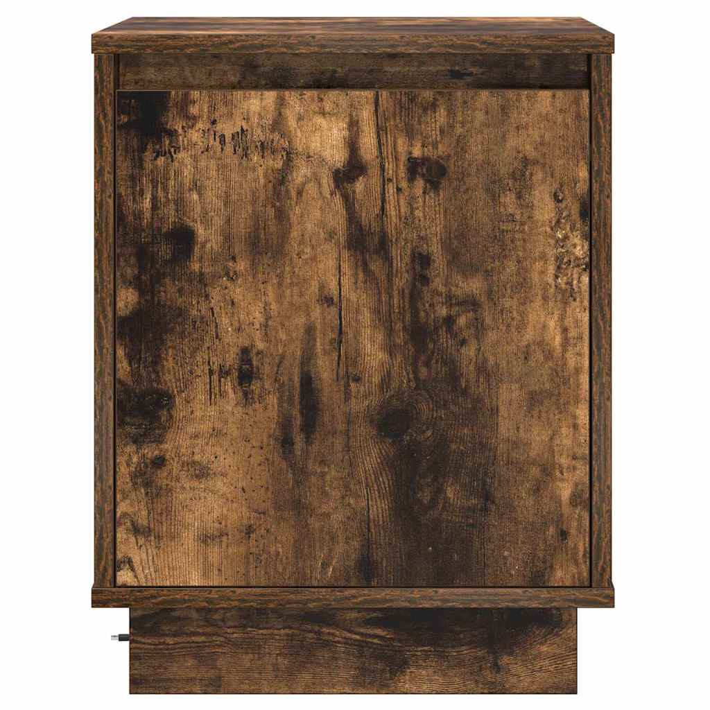 Bedside Cabinet with 2 pcs Smoked Oak 39 x 34.5 x 50 cm